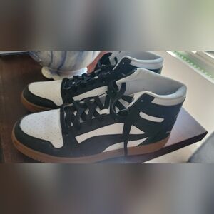 Black and White High-Top Sneakers